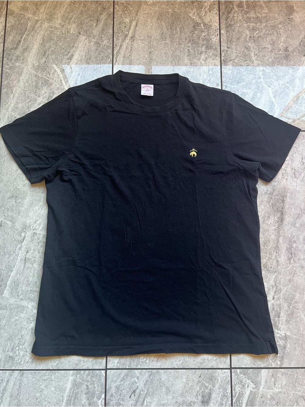Brooks Brothers 1818 Mens Black Original Golden Fleece Embroidered T-shirt XL